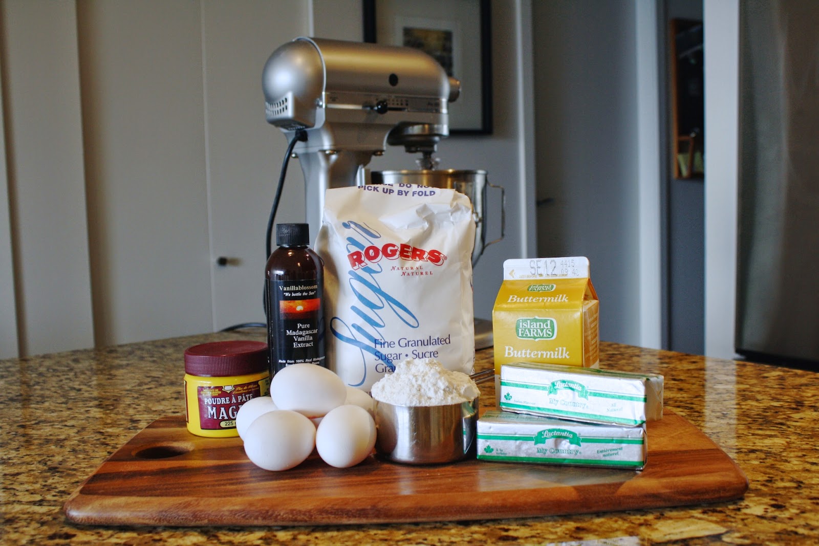 Cake ingredients.